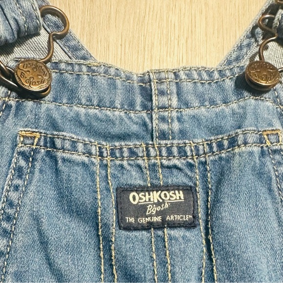 OshKosh Bgosh 3T Vestbak Denim Overalls EUC Unisex Toddler Outdoor Classic Retro - Picture 2 of 5